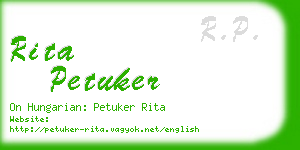 rita petuker business card